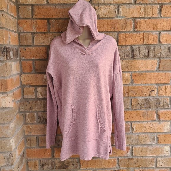 Cyrus Ladies' Drop Shoulder Ribbed Hem Pullover Hoodie Top Orchid Heather Size M - Picture 4 of 16